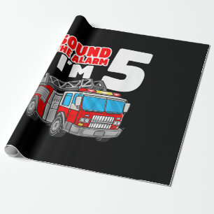 Papel De Presente Caminhão-Fogo de 5 anos 5 de Bombeiros