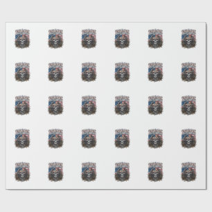 Papel De Presente Caminhão Monstro de Caveira Patriótico 1776 Off Ro