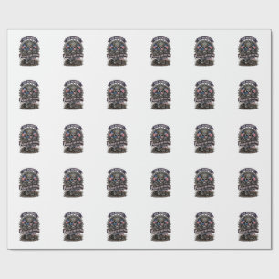 Papel De Presente Caminhão Monstro de Caveira Patriótico 1776 Off Ro