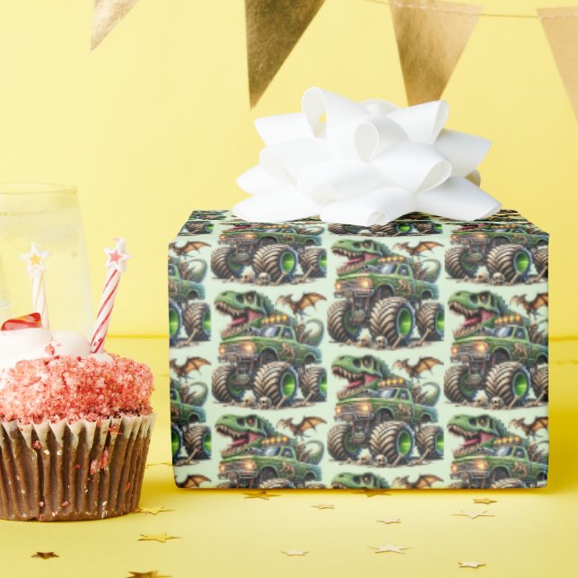 Papel De Presente Caminhão monstro dos meninos legais (Festa de aniversário)