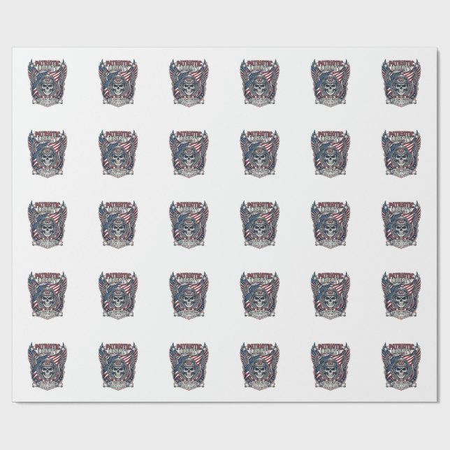 Papel De Presente Caminhão Monstro Patriótico 1776 Crânio Off Road C (Aberto)