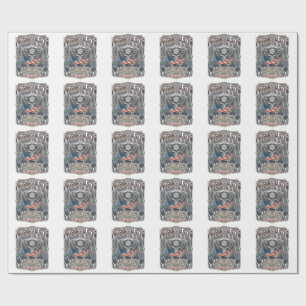 Papel De Presente Caminhão Monstro Patriótico 1776 Crânio Off Road P
