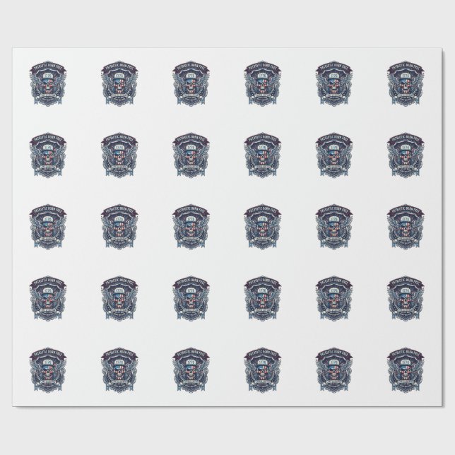 Papel De Presente Caminhão Monstro Patriótico 1776 Off Road Skull Pe (Aberto)