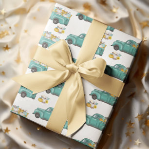 Papel De Presente Caminhão Pumpkin de Ação de Graças de outono