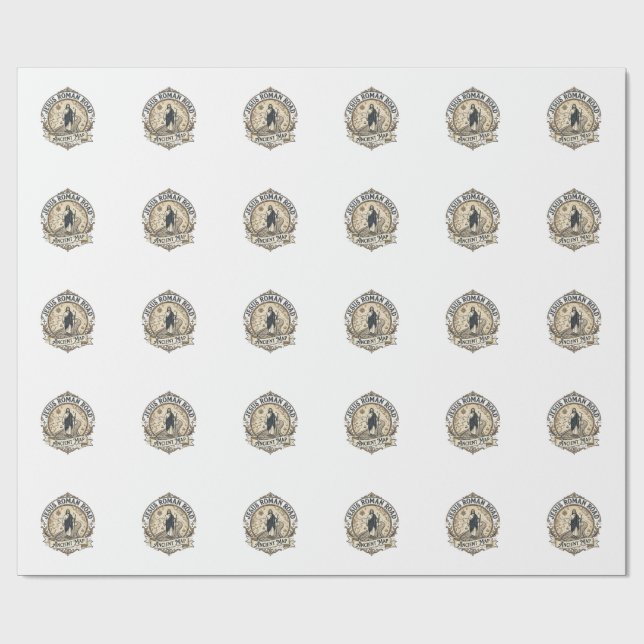 Papel De Presente Caminho Romano de Jesus Mapa Antigo Caminho Romano (Aberto)
