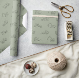 Papel De Presente Caminhões Construtores de Veículos Menino Construt