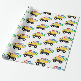 Papel De Presente Caminhões de Construção de Caminhões ABC
