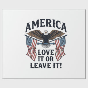 Papel De Presente Camisa Águia Patriótica América Ame-A ou Deixe-A_
