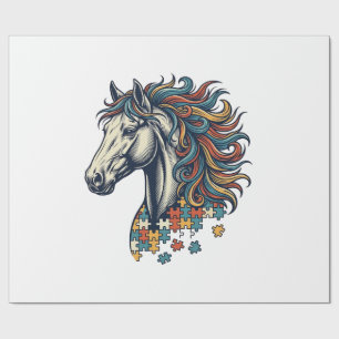 Papel De Presente Camisa Colorida Peça de Cavalo Vintage Engraving T