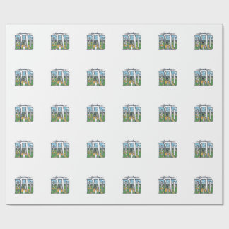 Papel De Presente Camisa com Letra Gravada para Pai de Beisebol Vint