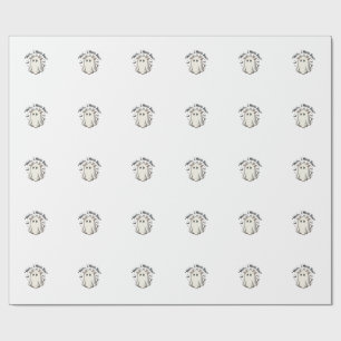 Papel De Presente Camisa Cute Ghost Cow Halloween Moo Eu Quero Dizer