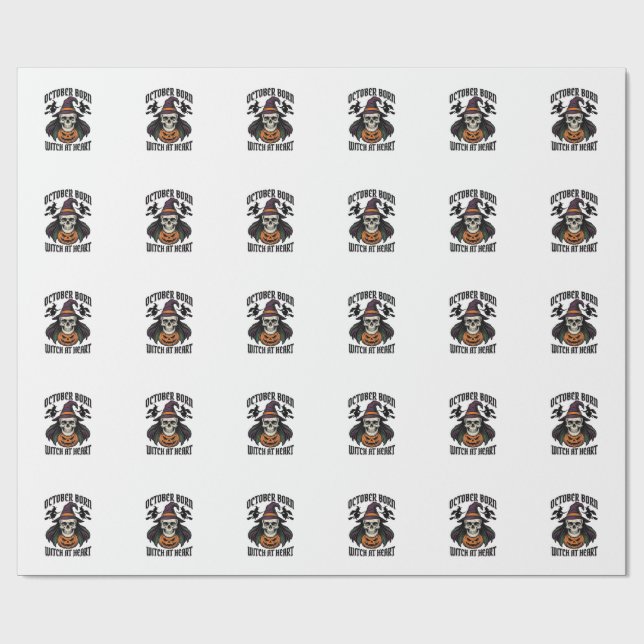 Papel De Presente Camisa da Bruxa de Outubro Aniversário de Hallowee (Aberto)