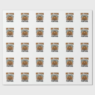 Papel De Presente Camisa de Abóbora de Halloween Gravura Vintage Pia