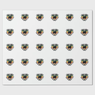 Papel De Presente Camisa de Amante de Cachorro Citação Coração Pomer