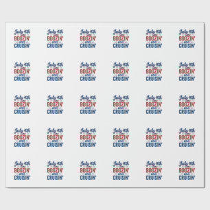 Papel De Presente Camisa de Barco Vintage Boozin e Cruisin de 4 de J