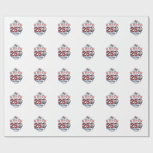 Papel De Presente Camisa de beisebol patriótica 250 anos de design v