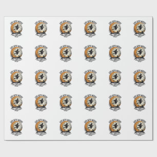 Papel De Presente Camisa de Bruxa Vintage Retro Halloween Voando Bru