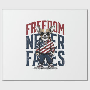Papel De Presente Camisa de cachorro vintage liberdade Chihuahua pat
