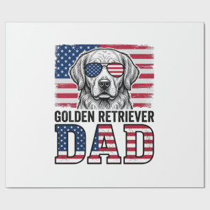 Papel De Presente Camisa de Cachorro Vintage Patriótica de Pai Golde