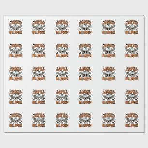 Papel De Presente Camisa de Caveira de Halloween Gravura Vintage Cit