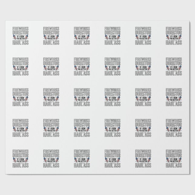 Papel De Presente Camisa de Citação Patriótica Divertida de Diretor  (Aberto)