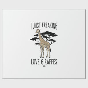 Papel De Presente Camisa de Desenho de Girafa Engraçada Vintage para