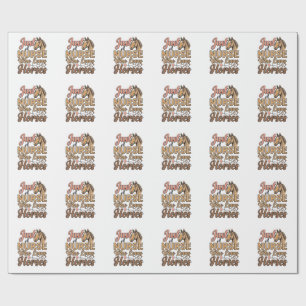 Papel De Presente Camisa de Enfermeira que Ama Cavalos com Gravura V
