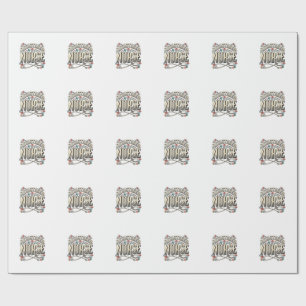 Papel De Presente Camisa de Enfermeira Registrada Tipografia Floral