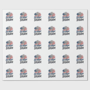 Papel De Presente Camisa de Fé Patriótica Mais Forte que a Tempestad
