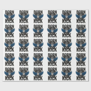 Papel De Presente Camisa de Futebol Vintage Born To Kick Design_1