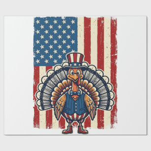 Papel De Presente Camisa de Gravura Vintage Bandeira da Turquia Patr