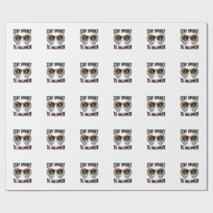 Papel De Presente Camisa de Halloween de Esqueleto com Óculos de Bru