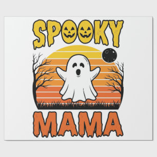Papel De Presente Camisa de Halloween de Fantasma Vintage Spooky Mam