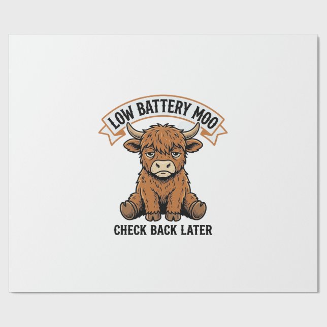 Papel De Presente Camisa de Humor Offline Engraçada Vaca das Terras  (Aberto)
