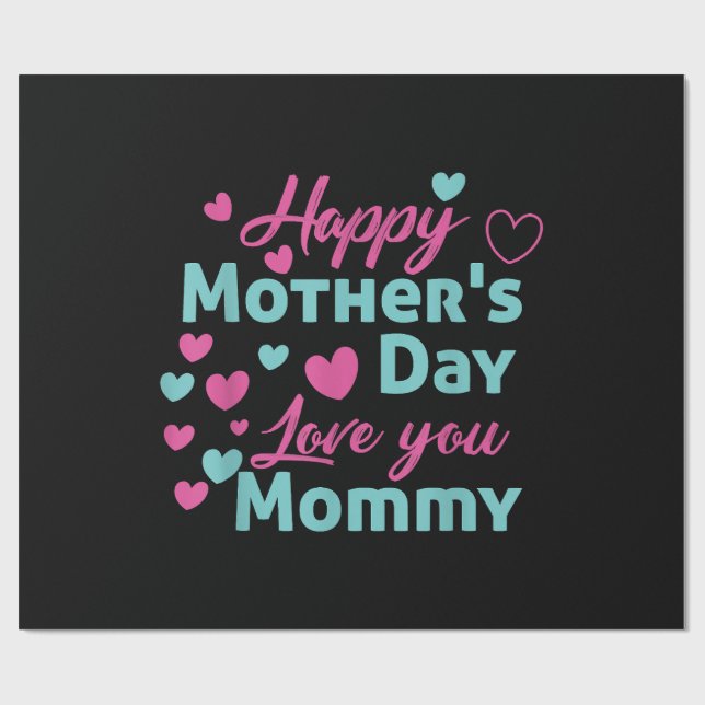 Papel De Presente Camisa de Mamãe feliz dia de as mães para as crian (Aberto)