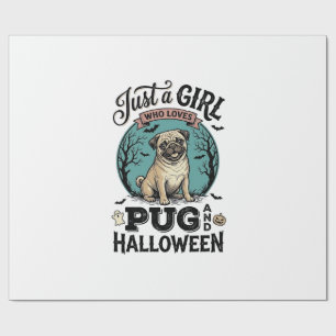 Papel De Presente Camisa de Menina de Pug Vintage Amante de Cachorro