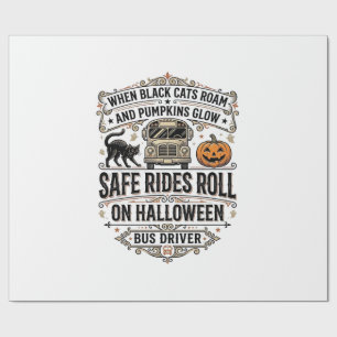 Papel De Presente Camisa de Motorista de Ônibus de Halloween Vintage