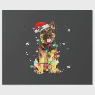 Papel De Presente Camisa de Natal de Cachorro Pastor Alemão Árvore d