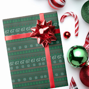 Papel De Presente Camisa de Natal Feia 67 Engraçada Festa 6 7