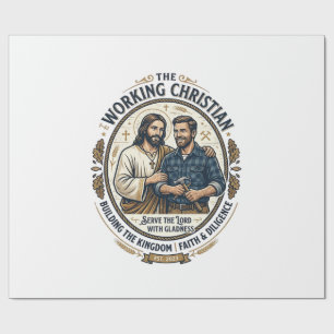Papel De Presente Camisa de Ofícios de Construção de Jesus Gráfico C