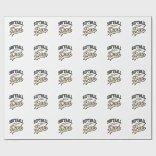 Papel De Presente Camisa de Pai de Softbol Antigo Design de Esportes