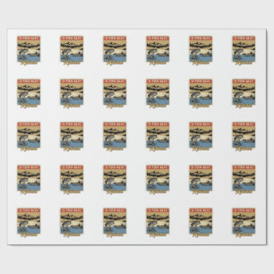 Papel De Presente Camisa de Pesca Vintage O-Fish-Ally Aposentado Des