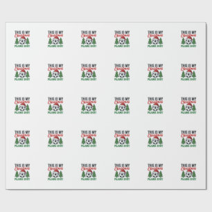 Papel De Presente Camisa de pijama de Natal de futebol
