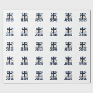Papel De Presente Camisa de tipografia cristã Fique parado e conheça