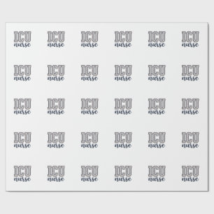 Papel De Presente Camisa de Treino Floral de Enfermeira de UTI Desig
