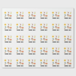 Papel De Presente camisa de vibrações de verão fofas para crianças.