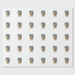 Papel De Presente Camisa Desi do Papai Noel de Natal Dourado Cavalga