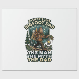 Papel De Presente Camisa do Dia do Pai Bigfoot Pai Forte Silencioso 