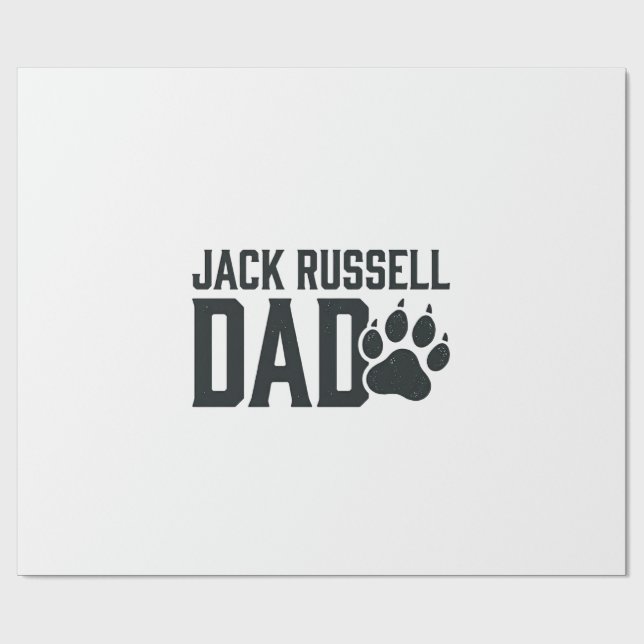 Papel De Presente Camisa do Papai Jack Russell com Desenho de Pegada (Aberto)