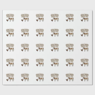 Papel De Presente Camisa engraçada da fazenda da galinha marrom vaca